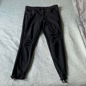 American eagle black jeggings, the dream jean ripped size 16, high waisted
